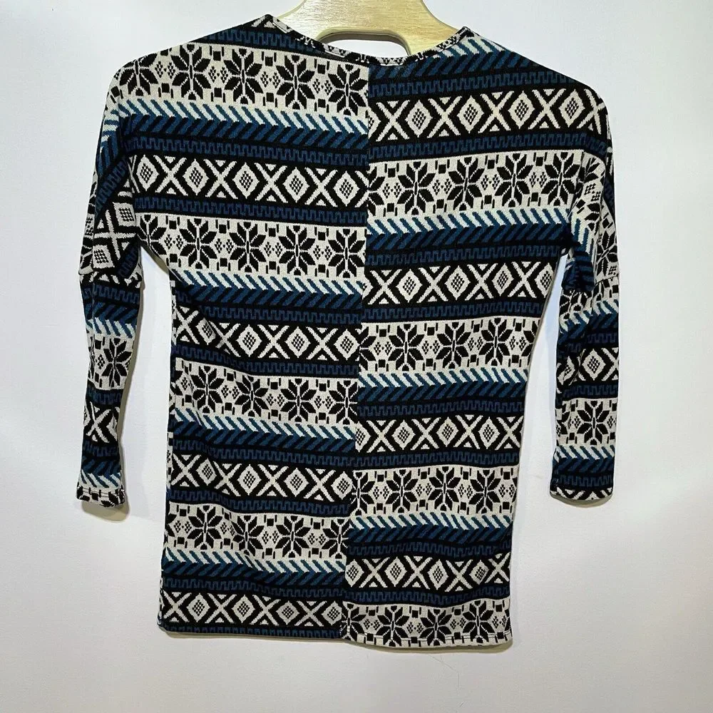 Gorilla Cat‎ Women's M Fair Aisle Dolman Sleeve Sweater USA Tunic Lightweight